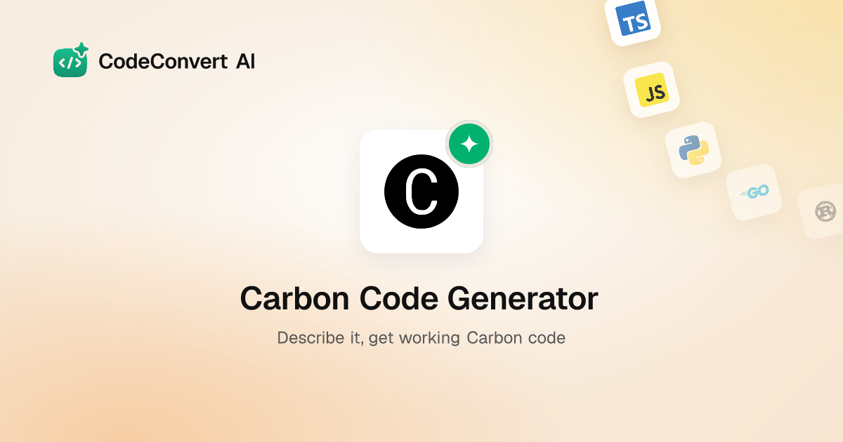Free Carbon Code Generator - AI-Powered | CodeConvert AI
