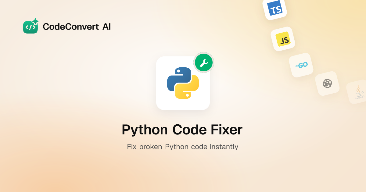Free Python Code Fixer - Fix Broken Code | CodeConvert AI